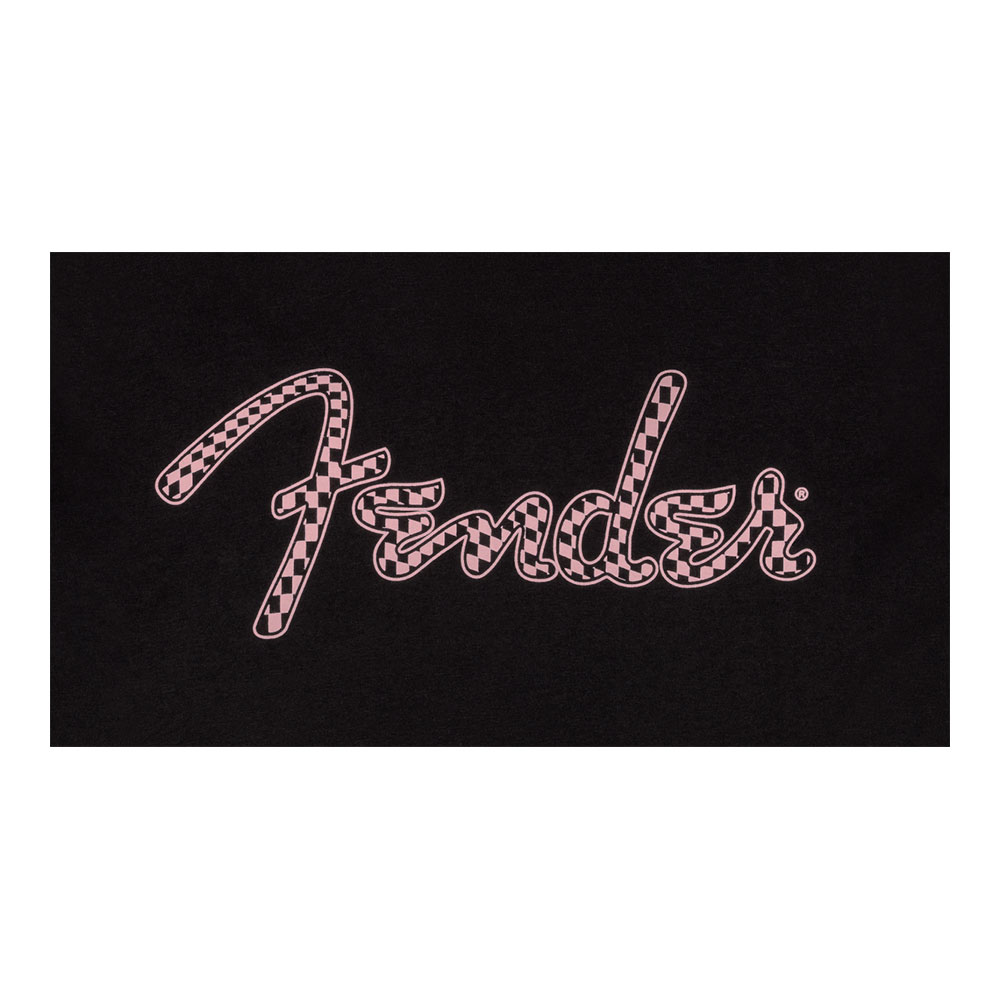 Fender フェンダー Spaghetti Logo Wavy Checker Tee Pink Checker XLサイズ Tシャツ 半袖 ロゴ部