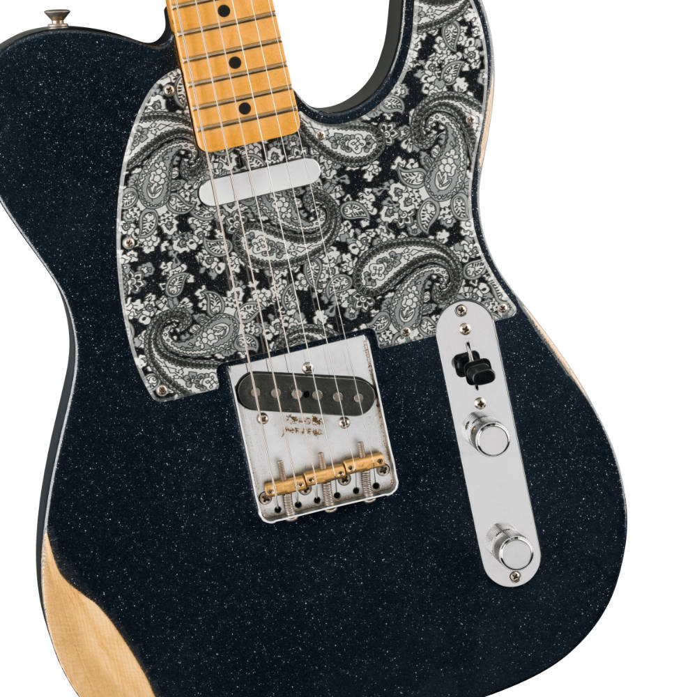 Fender フェンダー Brad Paisley Road Worn Telecaster MN Black Sparkle エレキギター テレキャスター ピックアップ、ブリッジ