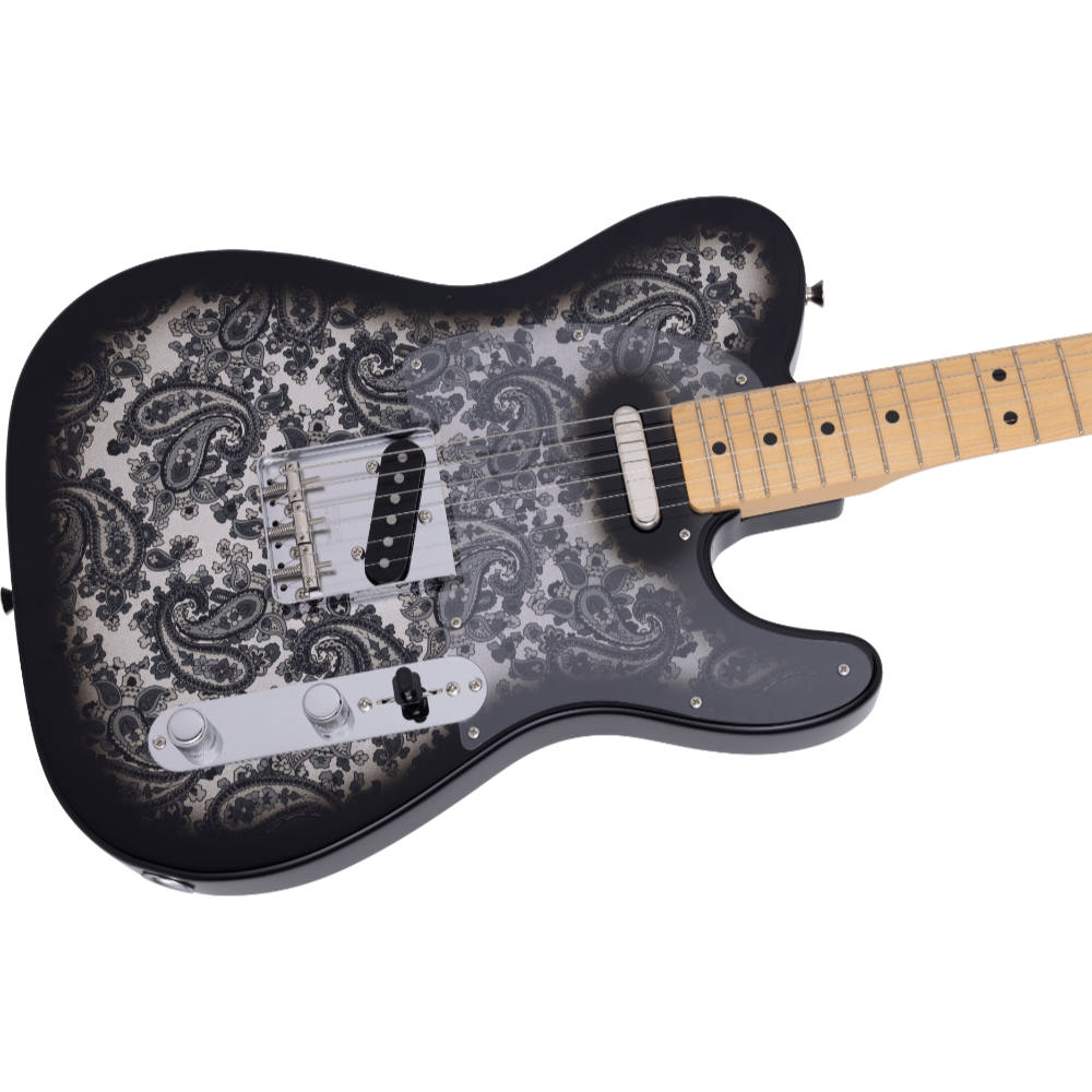 Fender フェンダー Made in Japan Limited Telecaster Black Paisley エレキギター テレキャスター ボディ斜めアングル画像