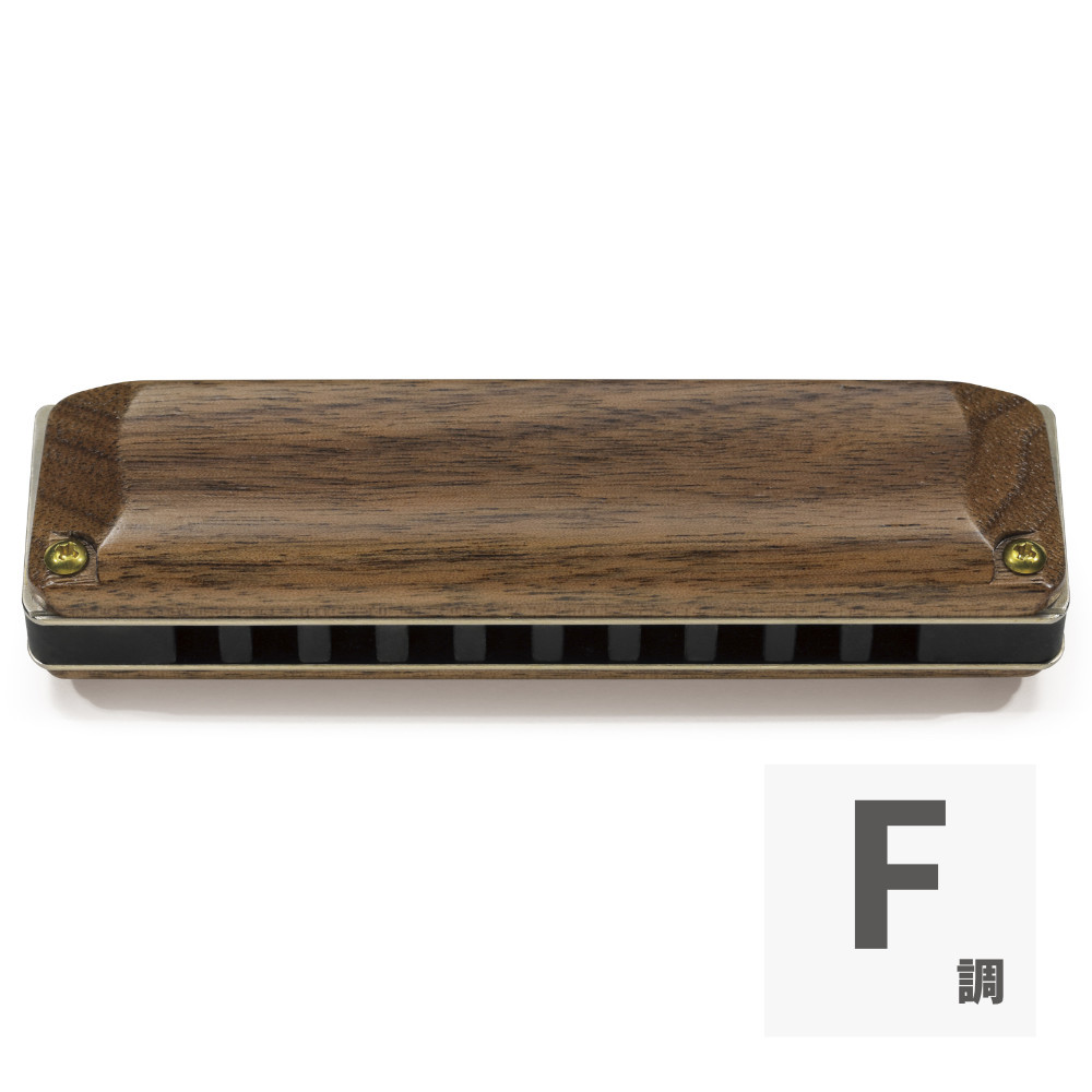 SUZUKI スズキ MANJI M-20W F調 木製カバー 10穴ハーモニカ