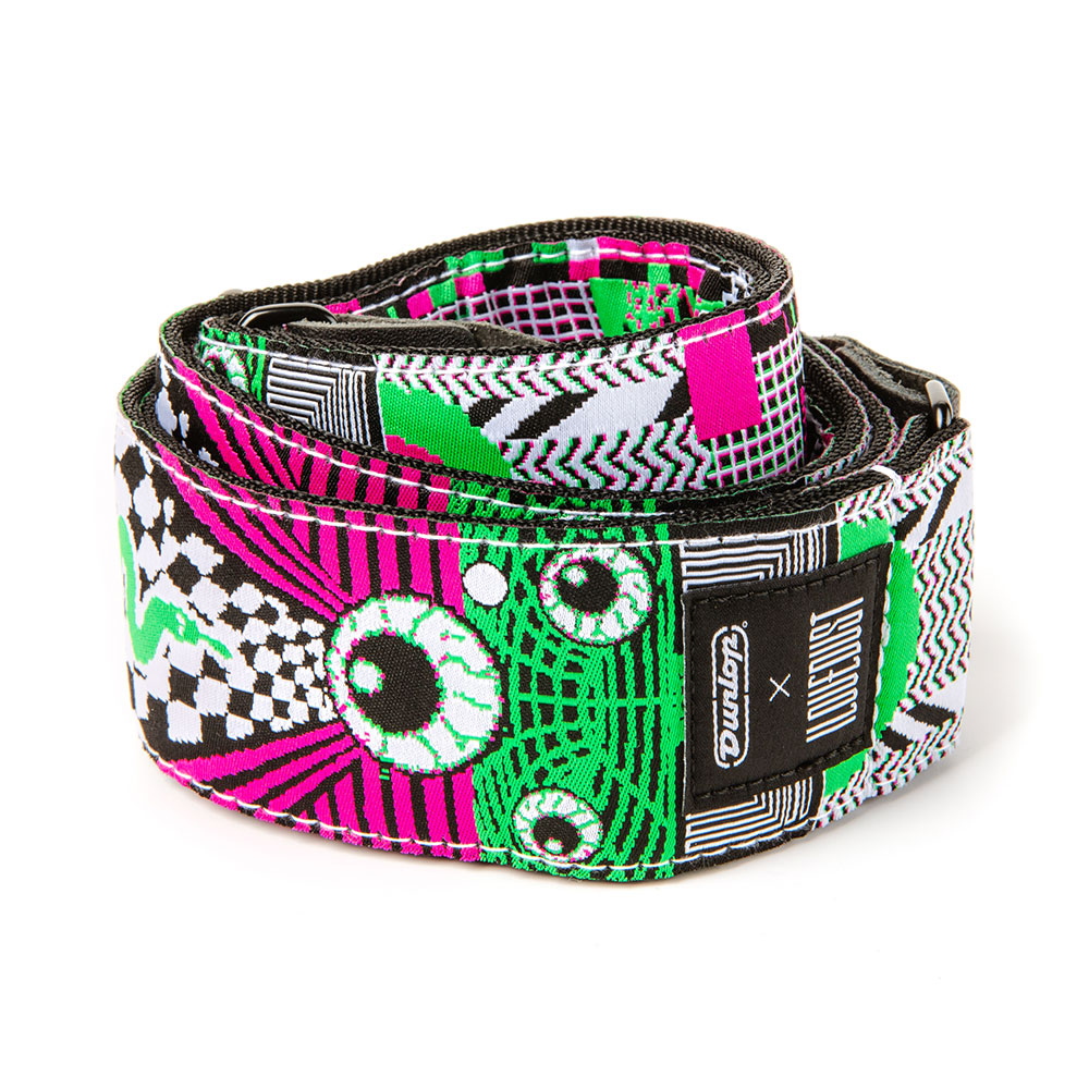 JIM DUNLOP ジムダンロップ ILD14 ILOVEDUST Mnemonic Fuzz ギターストラップ 巻いた状態