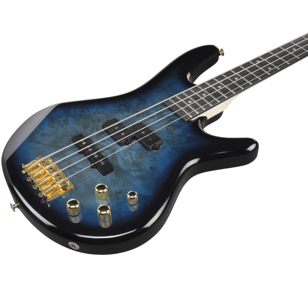 IBANEZ アイバニーズ GSR200PC-TMU Gio Transparent Marine Burst エレキベース ボディ斜めアングル画像