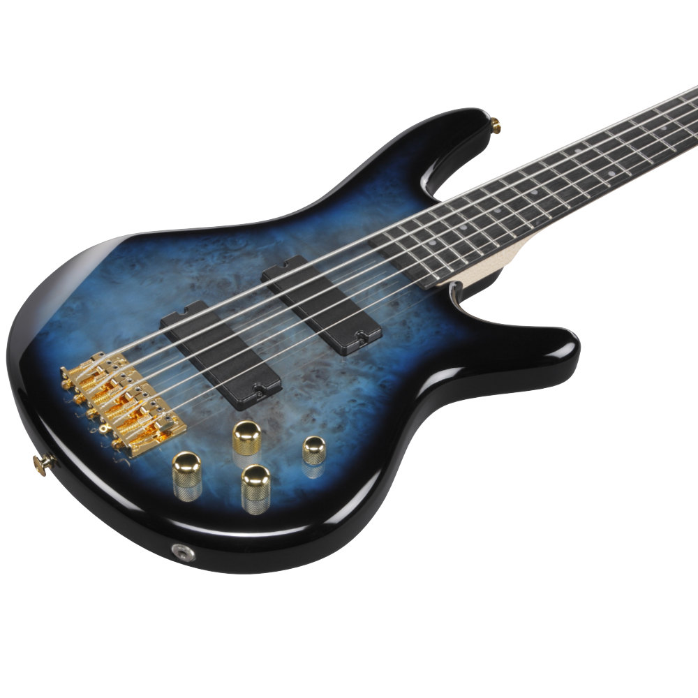 IBANEZ アイバニーズ GSR205PC-TMU Gio Transparent Marine Burst 5弦エレキベース ボディ斜めアングル画像