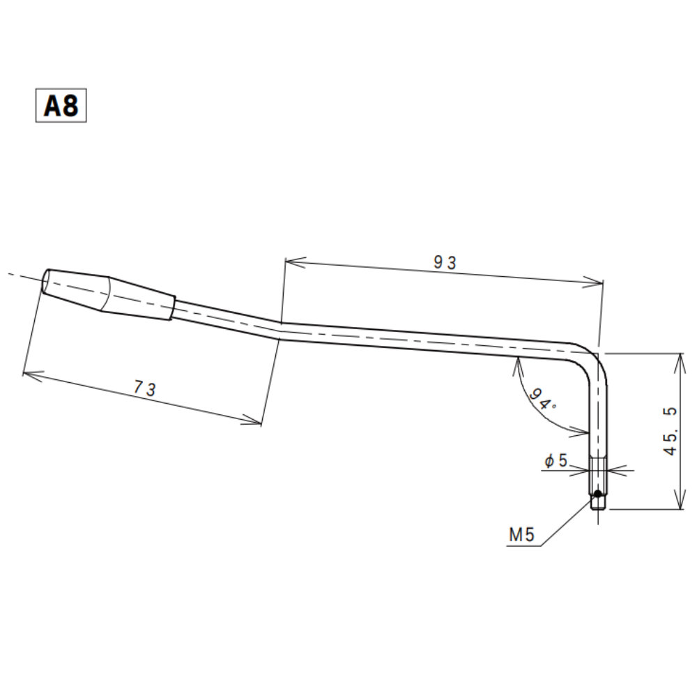 GOTOH A8C OGE1088T / 1099T用 トレモロアーム クローム サイズ詳細