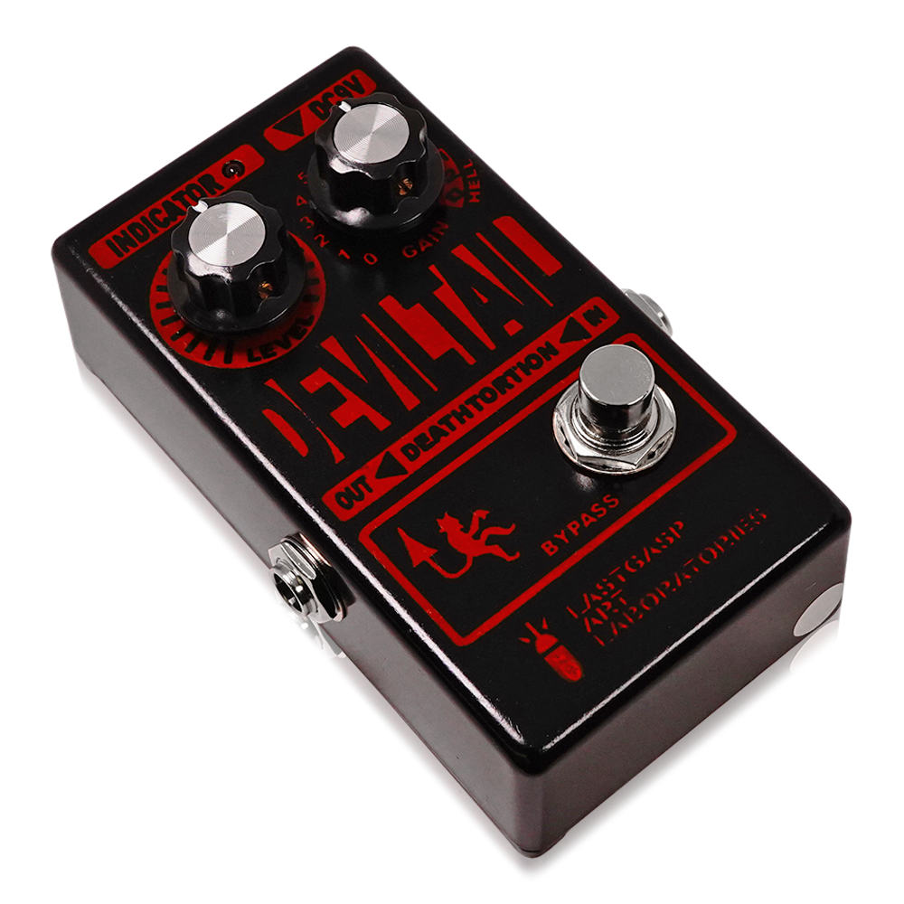 Lastgasp Art Laboratories ラストガスプアートラボラトリーズ LALFX-DV DEVIL TAIL ディストーション ギターエフェクター 斜めアングル画像