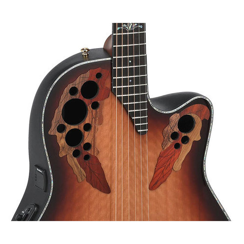 OVATION オベーション Celebrity Elite Plus CE44P FLE Mid Cutaway エレクトリックアコースティックギター ボディアップ画像