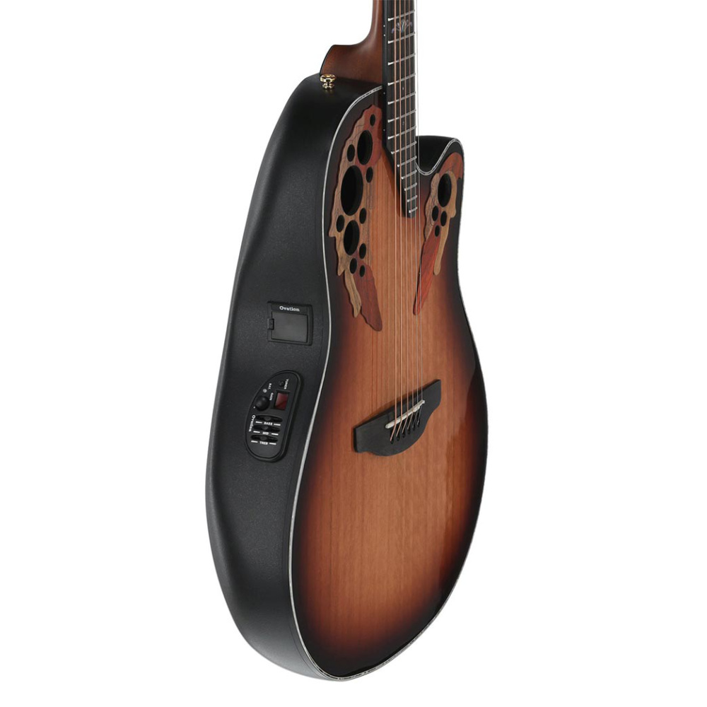 OVATION オベーション Celebrity Elite Plus CE44P FLE Mid Cutaway エレクトリックアコースティックギター 左サイド斜め画像