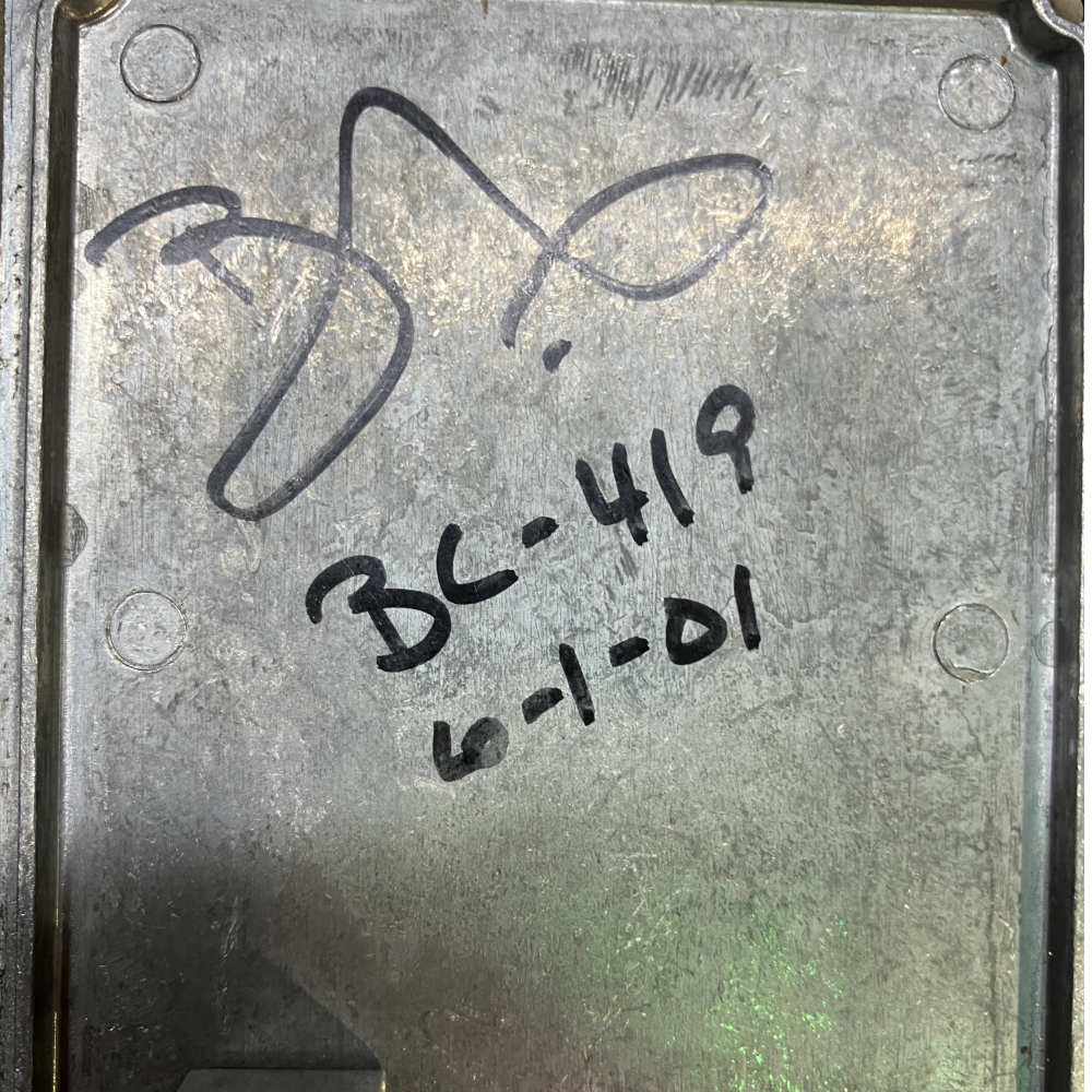 【中古】オーバードライブ エフェクター Menatone メナトーン Blue Collar overdrive 2001年製 ギターエフェクター バックパネル裏