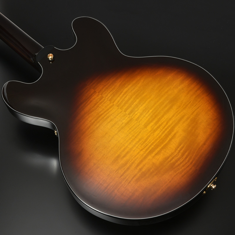 SeventySeven Guitars セブンティセブンギターズ EXRUBATO-ONE/S SB フルアコースティックギター エレキギター フルアコ 77 ボディバック画像 