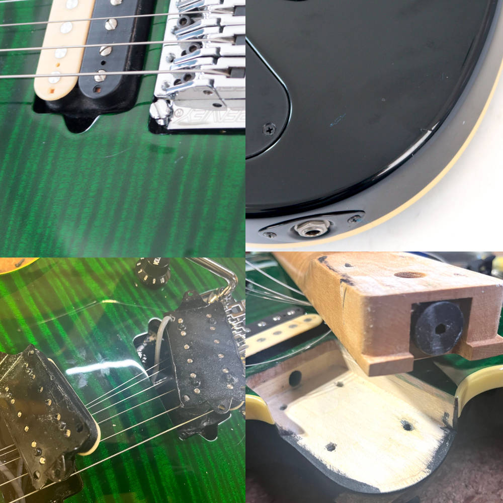 【中古】 エレキギター PEAVEY EVH WolfGang Trans Green 2000年頃製造 ピービー ヴァン・ヘイレン ウルフギャング シースルーグリーン 迫力のフレイムメイプル ボディ傷、キャビティ、ネックポケット