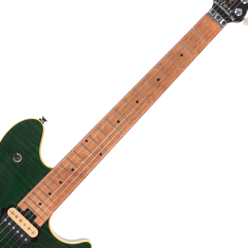 【中古】 エレキギター PEAVEY EVH WolfGang Trans Green 2000年頃製造 ピービー ヴァン・ヘイレン ウルフギャング シースルーグリーン 迫力のフレイムメイプル ネック