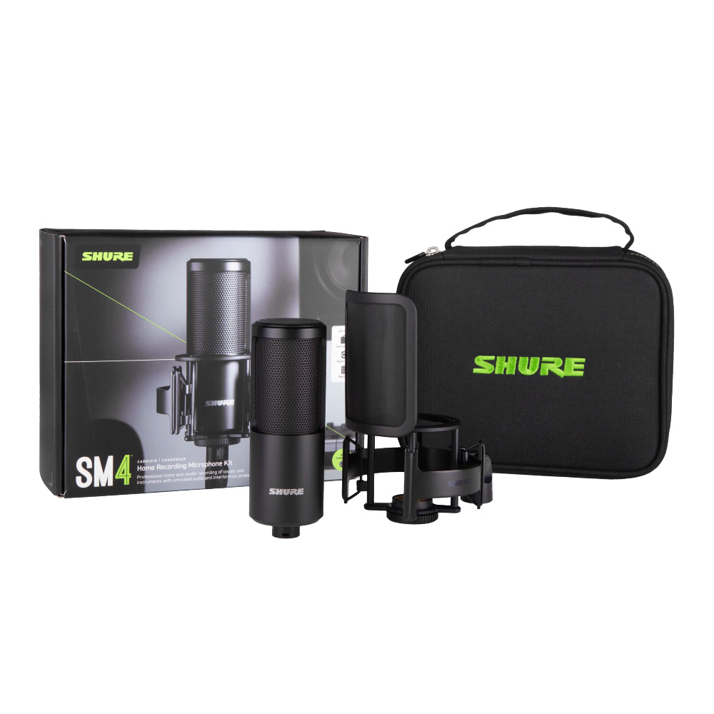 マイク SHURE シュア SM4-K-KIT-J コンデンサーマイク ショックマウント ポップフィルター付き ホームレコーディング用マイクロホン