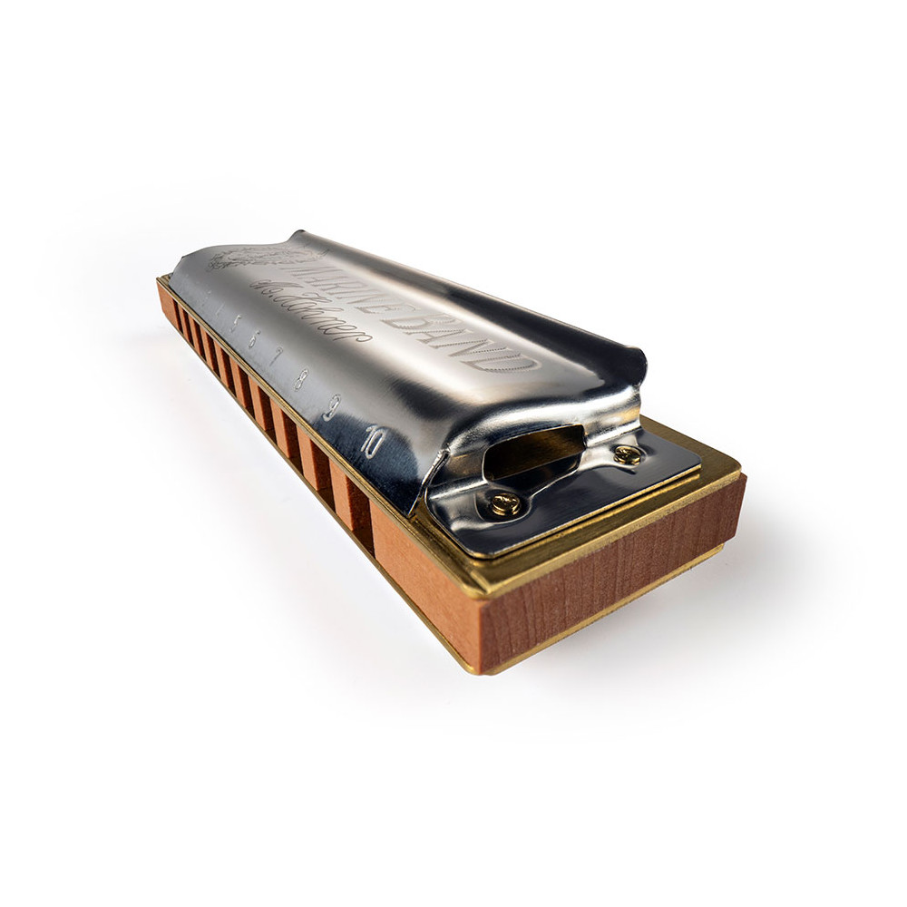 HOHNER ホーナー Marine Band 1896/20P B 10ホールハーモニカ ブルースハープ 斜めアングル画像