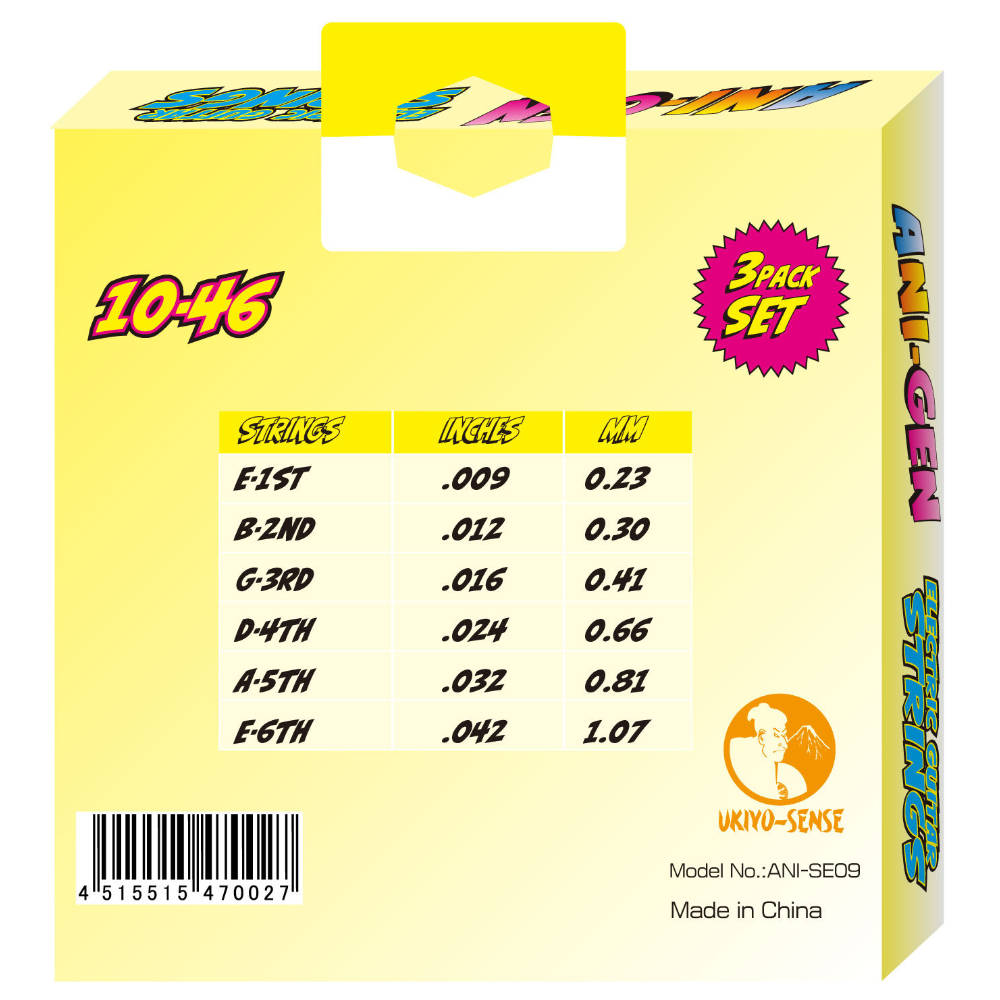 KIKUTANI キクタニ ANI-SE10 ANIGEN エレキギター弦 3SETパック イメージ