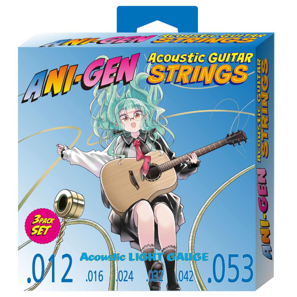 KIKUTANI キクタニ ANI-SA12 ANIGEN アコースティックギター弦 3SETパック