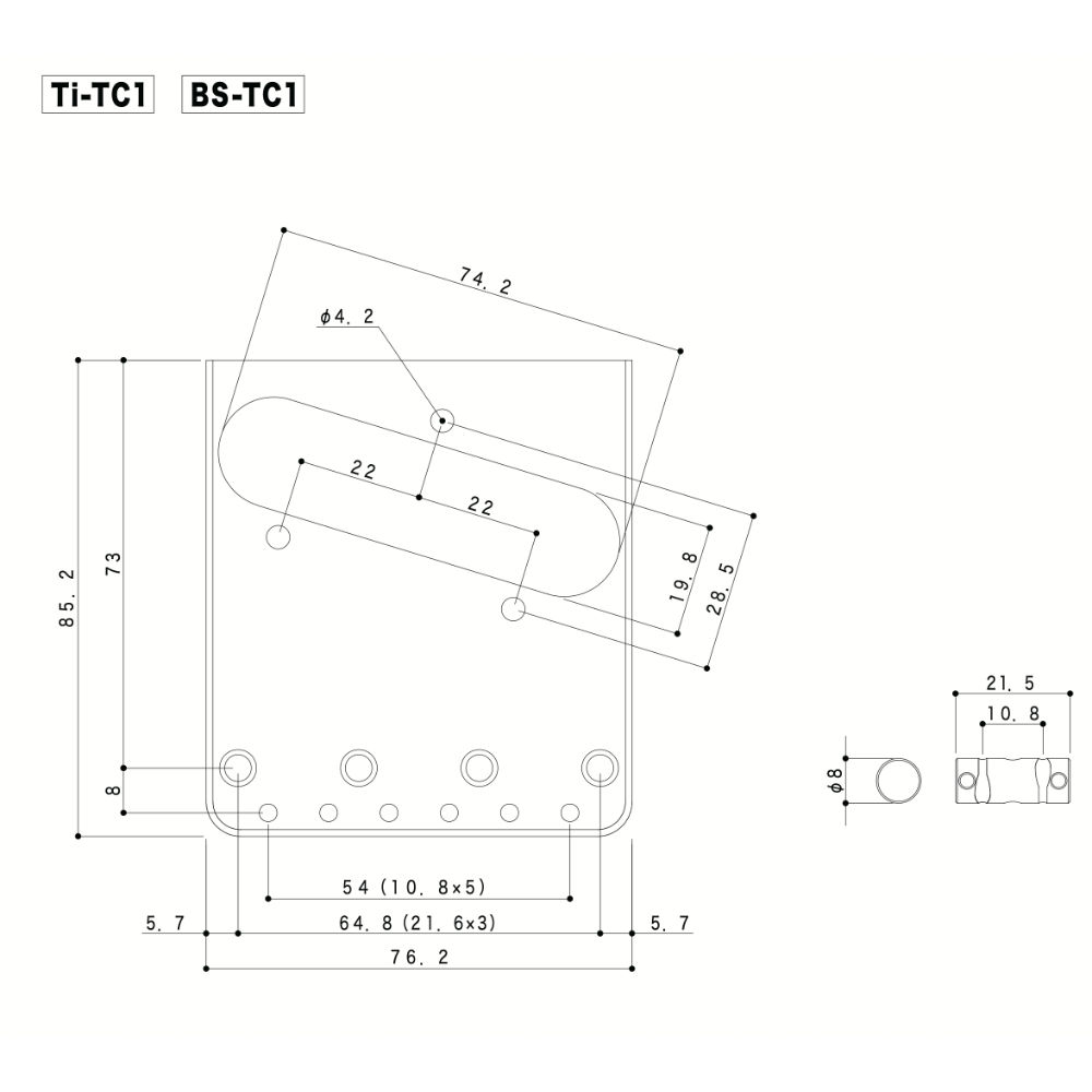 ゴトー GOTOH BS-TC1S-N TLタイプ用ブリッジ ニッケル サイズ
