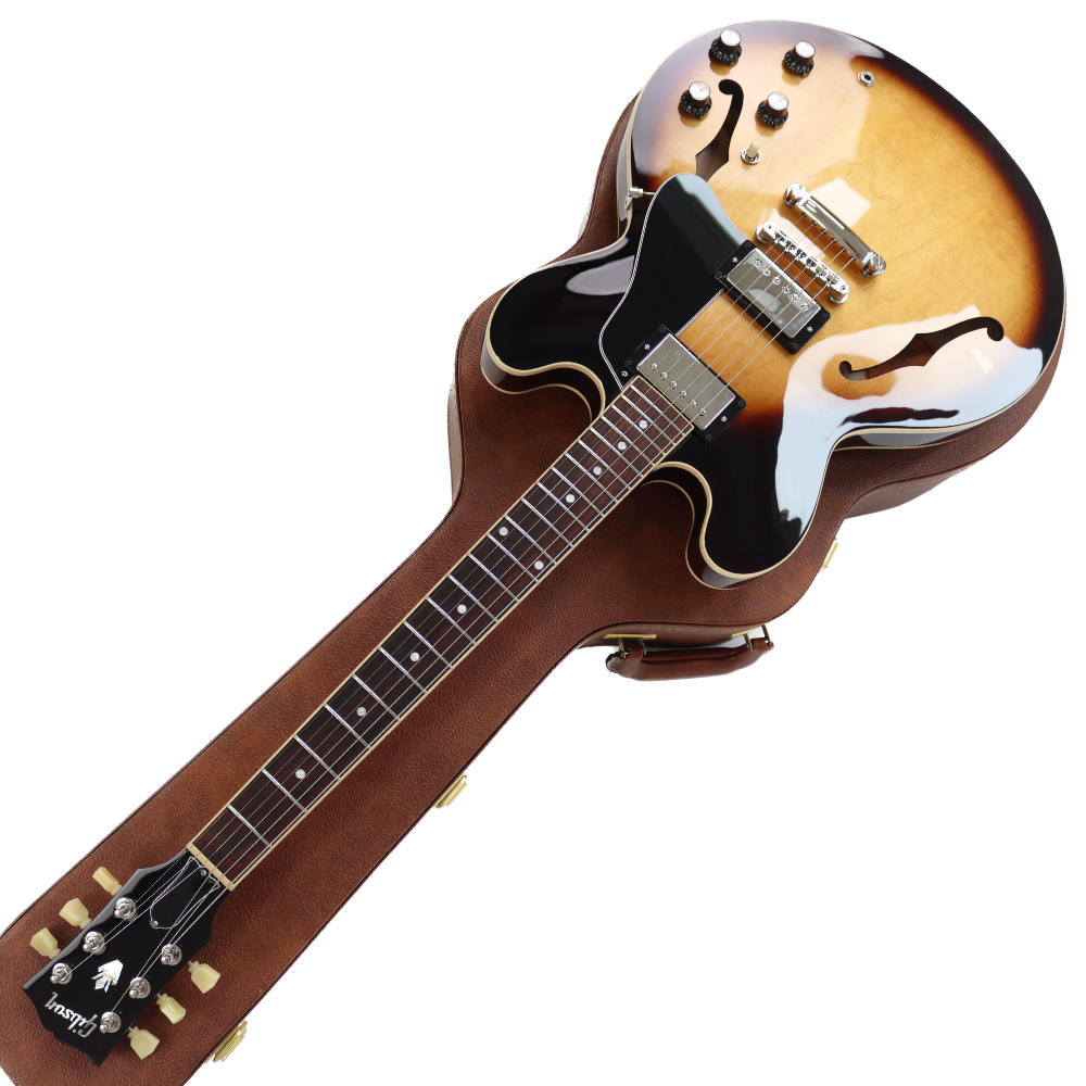 【中古】 エレキギター Gibson Original Collection ES-335 Vintage Burst Gloss Finish 2023年製 セミアコ 本体画像 斜め