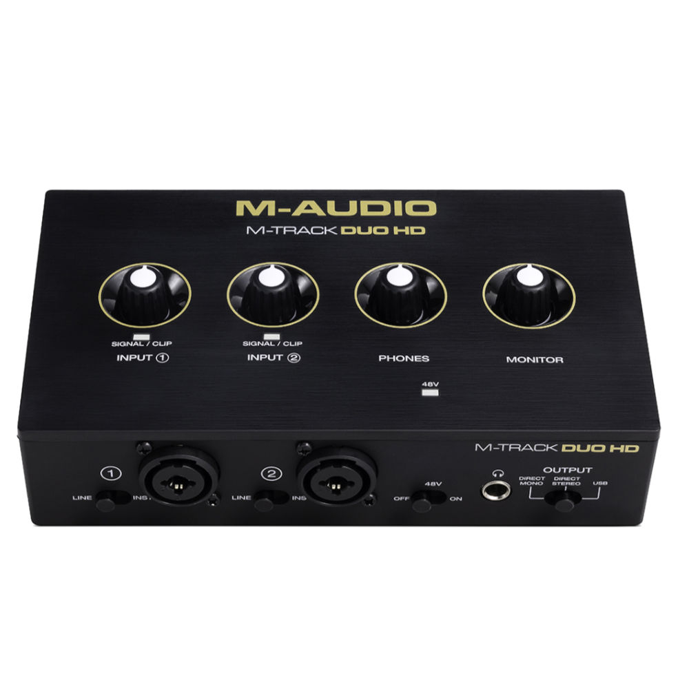 M-AUDIO エムオーディオ M-Track Duo HD Producer Pack 2in/2out USB-C オーディオインターフェイス フロントアングル