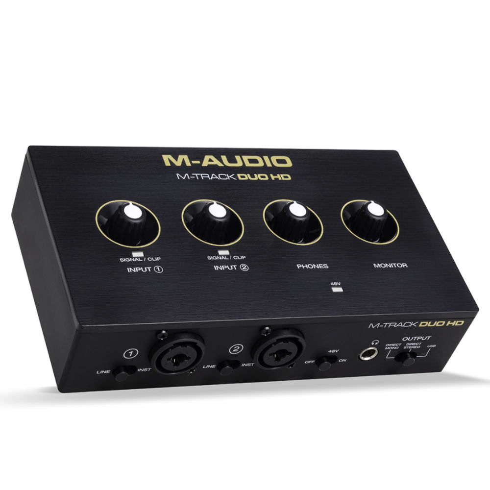M-AUDIO エムオーディオ M-Track Duo HD Producer Pack 2in/2out USB-C オーディオインターフェイス 左アングル