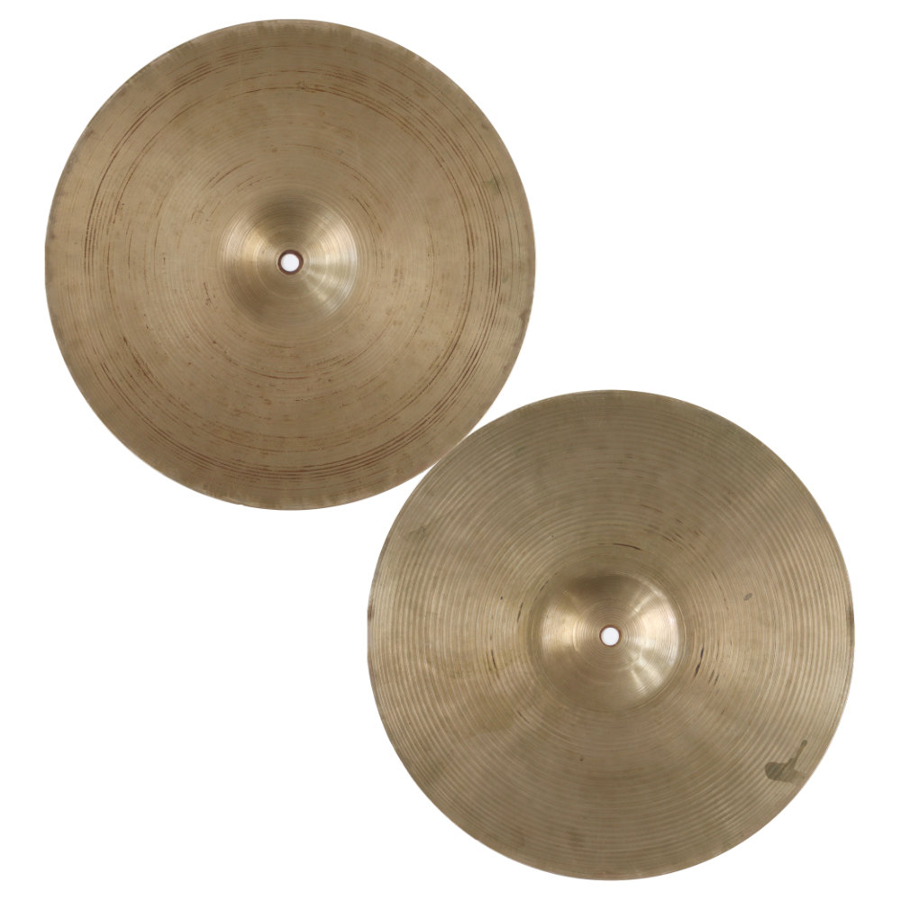 【中古】 ハイハットシンバル ジルジャン ZILDJIAN A Zildjian HIHAT Pair 14インチ ペア 1970年頃 ビンテージシンバル 本体画像 裏