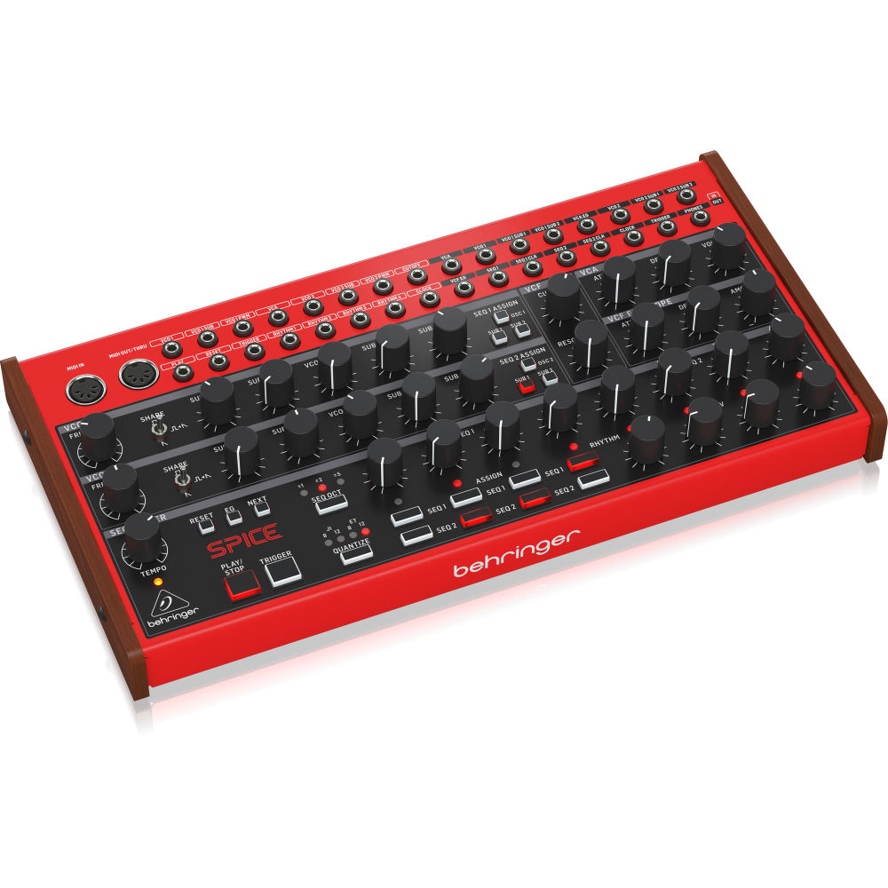 シンセサイザー BEHRINGER SPICE アナログセミモジュラーポリリズムシンセサイザー ベリンガー 左アングル