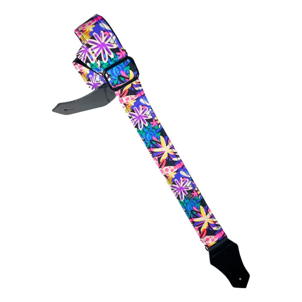 Get’m Get’m ゲットムゲットム Good Vibes Guitar Strap Groovy Flowers ギターストラップ
