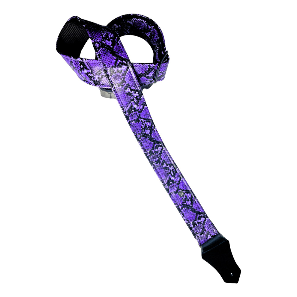 Get’m Get’m ゲットムゲットム Electric Snake Guitar Strap Purple Snake ギターストラップ