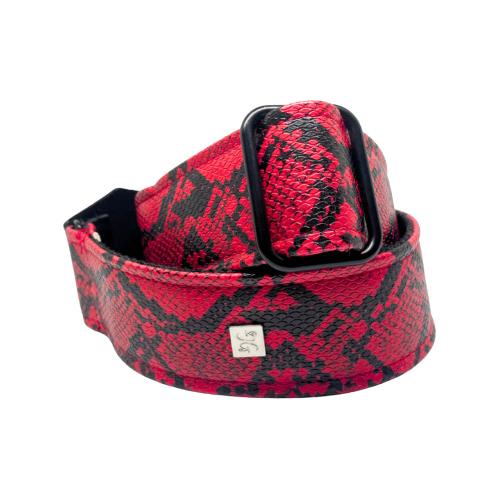 Get’m Get’m ゲットムゲットム Electric Snake Guitar Strap Red Snake ギターストラップ サブ画像
