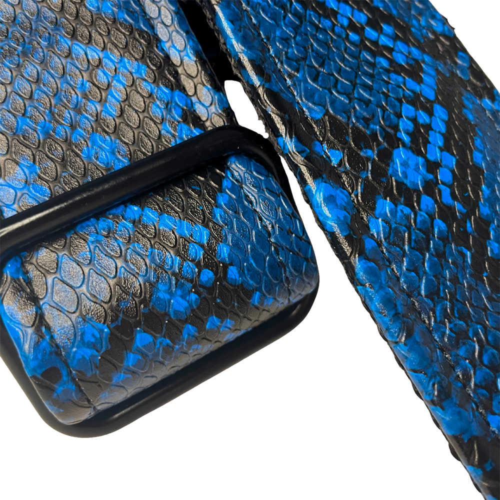 Get’m Get’m ゲットムゲットム Electric Snake Guitar Strap Blue Snake ギターストラップ アジャスター画像