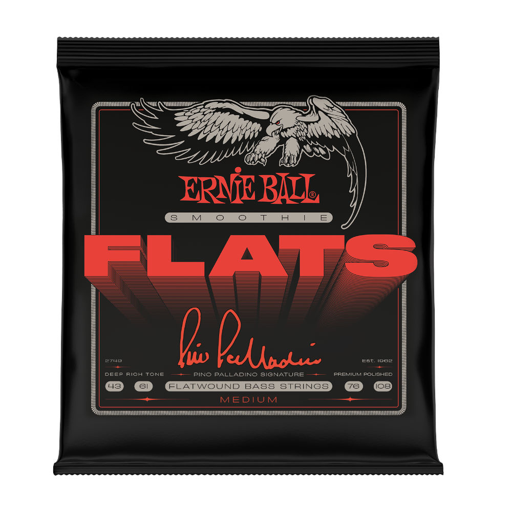 ERNIE BALL 2749 BASS Pino Palladino Smoothie Flats Bass Strings Medium 43-108 ピノパラディーノ フラットワウンド