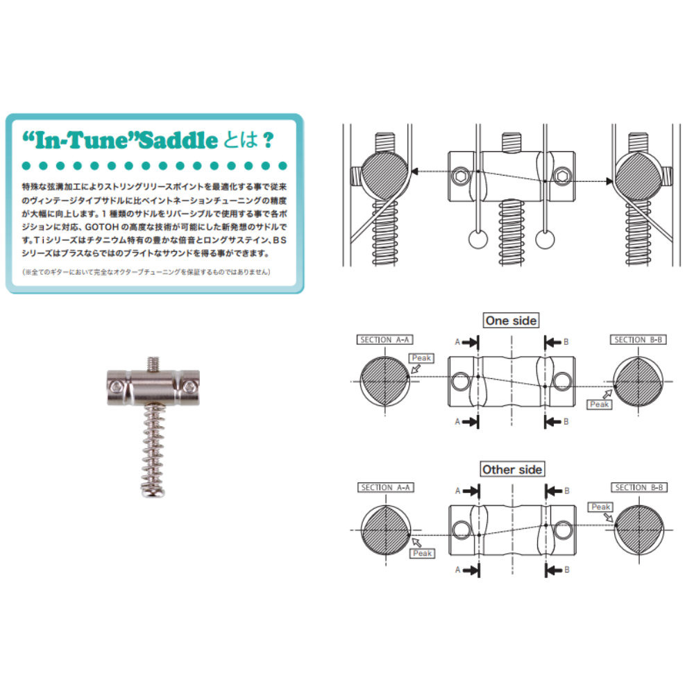ゴトー GOTOH BS-TC1S-C TLタイプ用ブリッジ クローム 寸法図