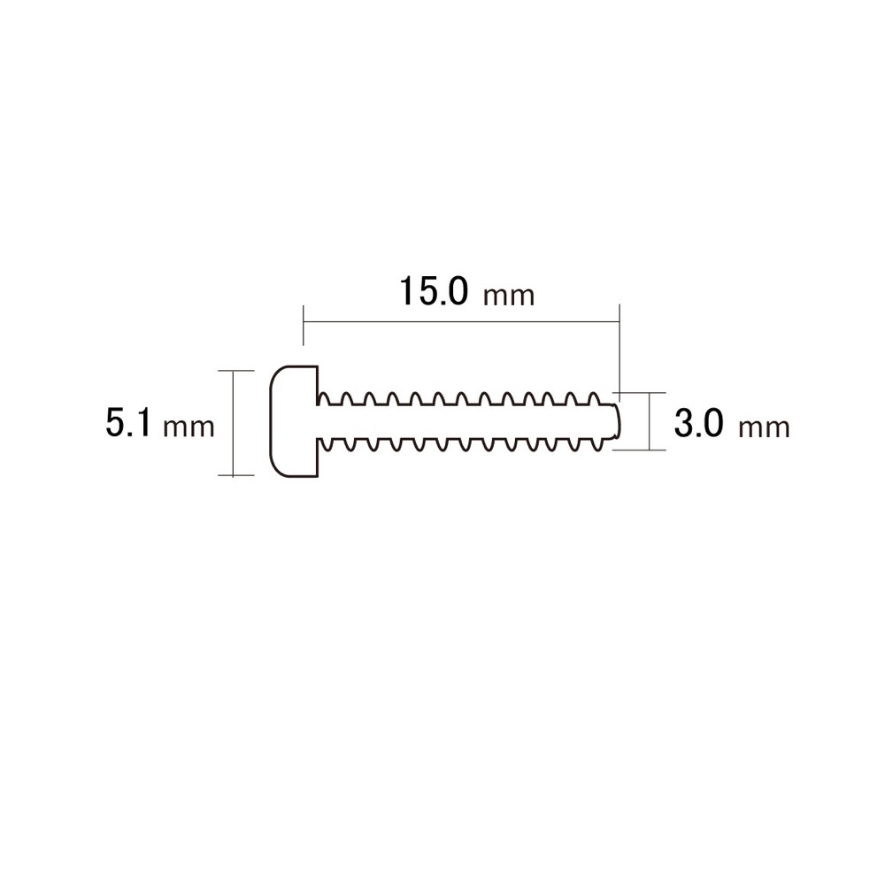 スカッド SCUD SB-ISM15H オクターブ調整ネジ ニッケル 6本入り ミリ規格 寸法図
