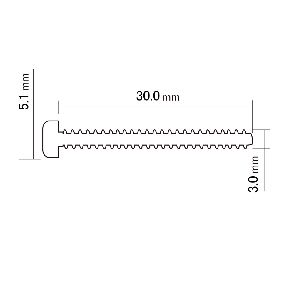 スカッド SCUD SB-ISM30H オクターブ調整ネジ ニッケル 3本入り ミリ規格 寸法図
