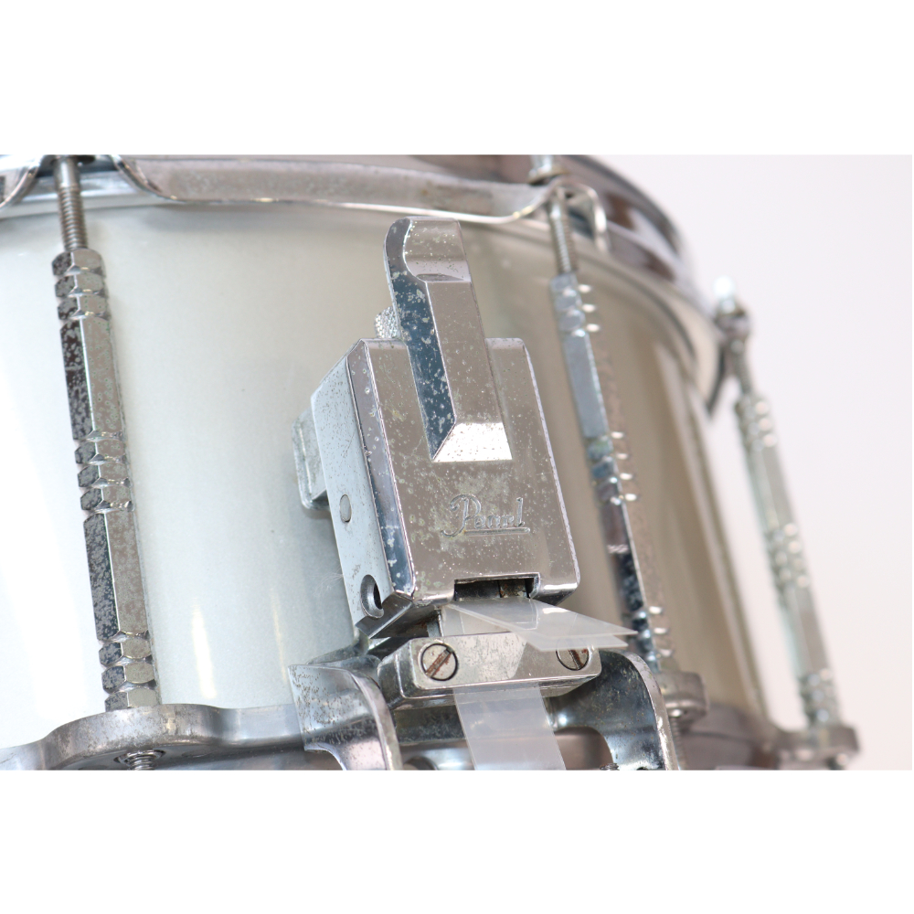 【中古】 スネアドラム パール Pearl AL-814D Free Floating Aluminum 14x6.5 1980s 日本製 Made in Japan ストレイナーの稼働部のシャフトが2本欠品