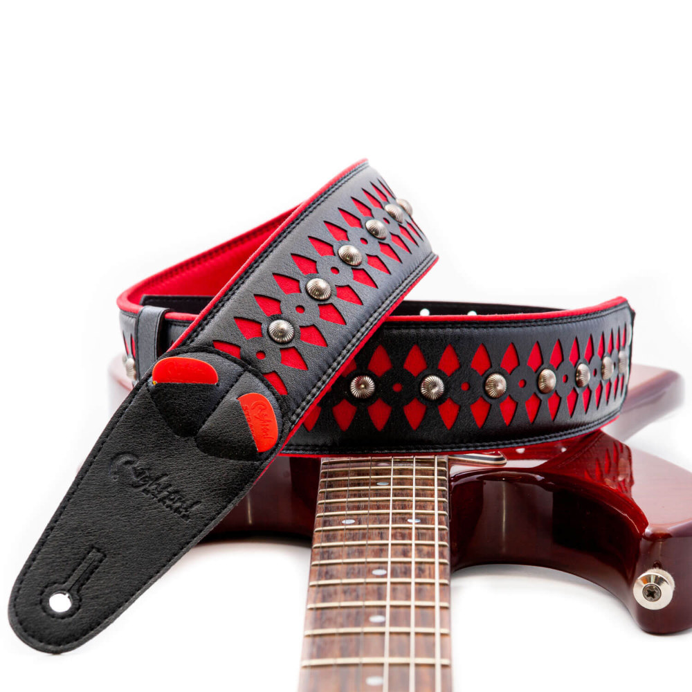 Righton! STRAPS ライトオンストラップ ARMOUR Red ギターストラップ アングル