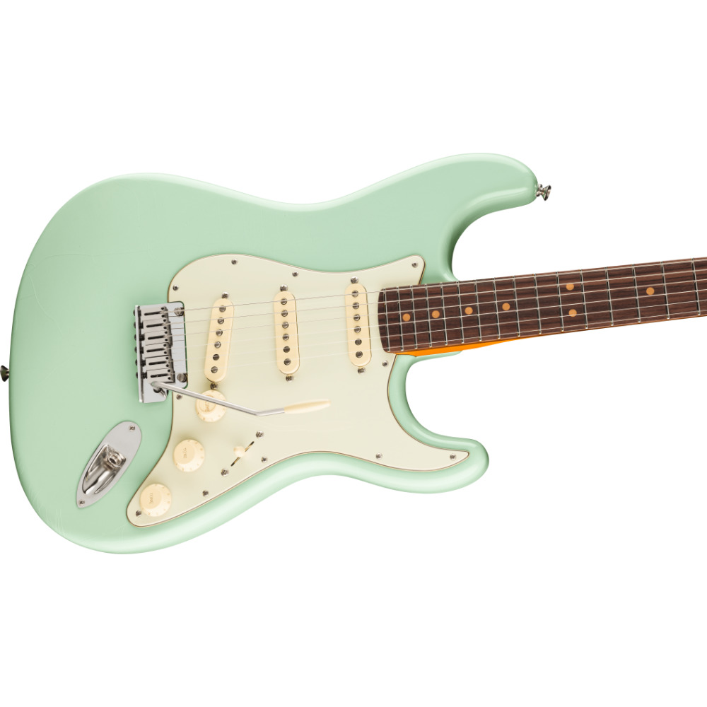 Fender フェンダー American Ultra Luxe Vintage ’60s Stratocaster RW SFG エレキギター ストラトキャスター ボディ斜めアングル画像