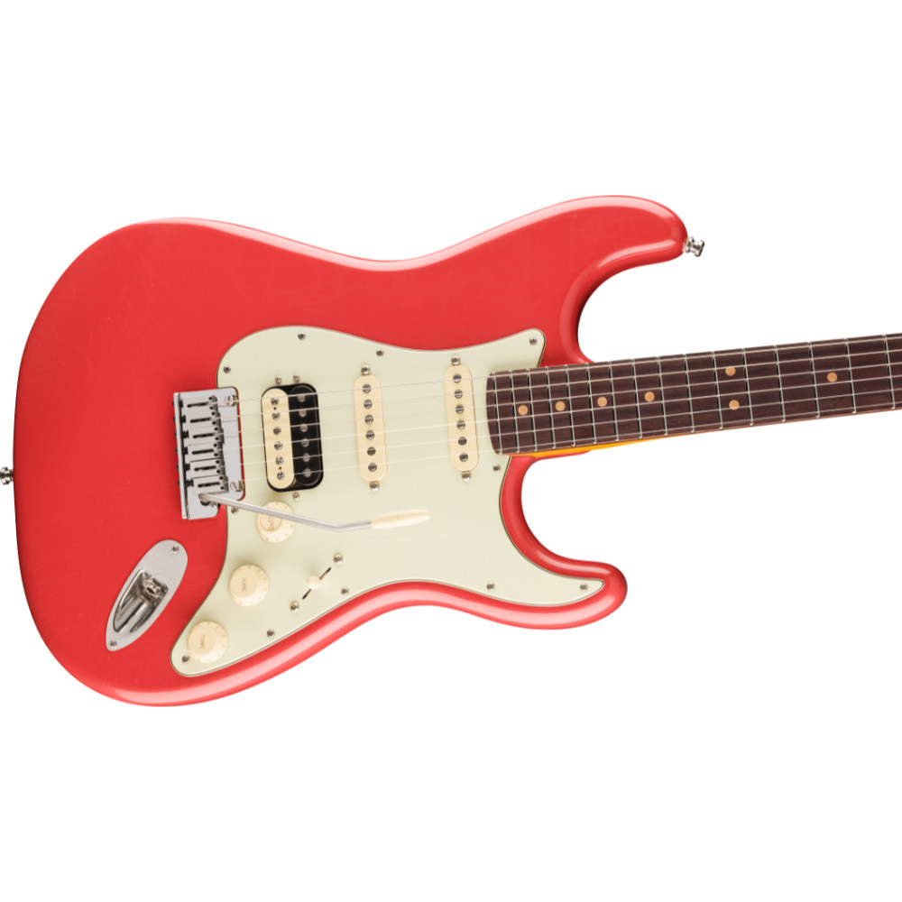 Fender フェンダー American Ultra Luxe Vintage ’60s Stratocaster HSS RW FRD エレキギター ストラトキャスター ボディ斜めアングル画像