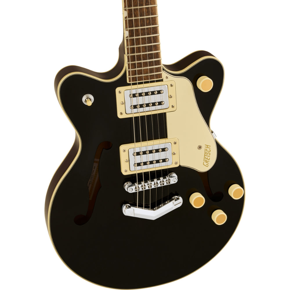 GRETSCH グレッチ G2655 Streamliner Center Block Jr. Double-Cut with V-Stoptail BLK エレキギター セミアコースティックギター ボディアップ画像