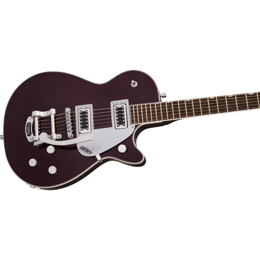 GRETSCH グレッチ G5230T Electromatic Jet FT Single-Cut with Bigsby Dark Cherry Metallic エレキギター ボディ斜めアングル画像