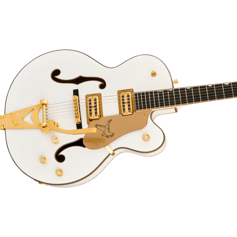 GRETSCH グレッチ Synchromatic Falcon Hollow Body Single-Cut with Bigsby Snowcrest Whitek エレキギター ボディ斜めアングル画像