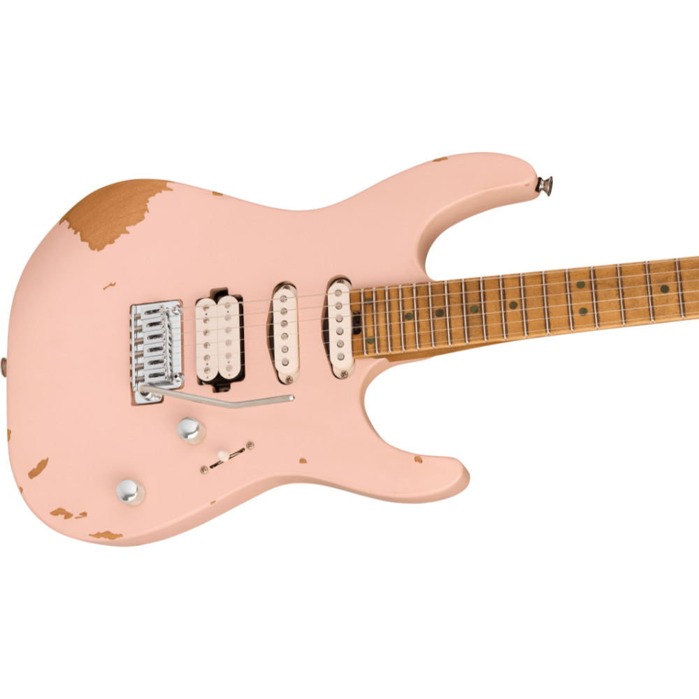Charvel シャーベル Pro-Mod Signature Rick Graham DK24 2PT CM Worn Shell Pink エレキギター ボディ斜めアングル画像