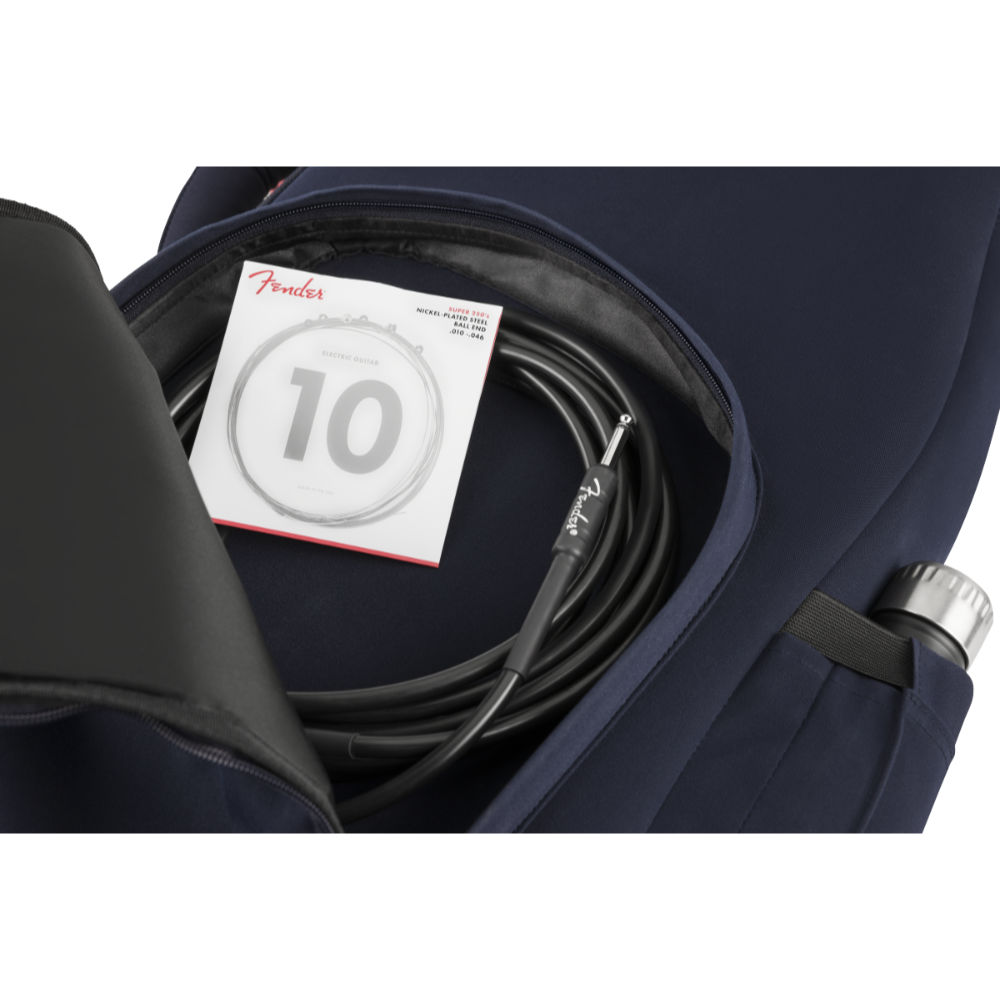 Fender フェンダー Troubadour Electric Guitar Gig Bag Navy エレキギター用ギグバッグ ネイビー ポケット内部