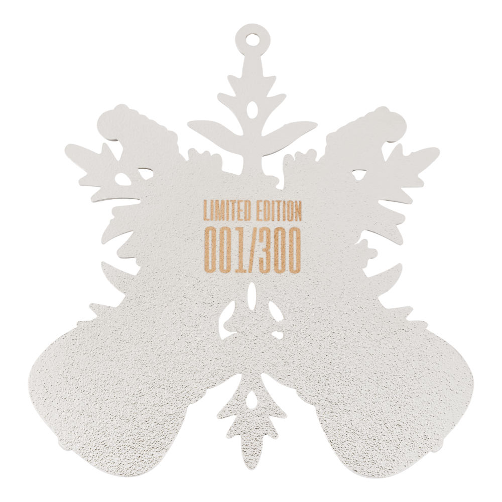 Fender フェンダー Fender 2025 Ornament シリアルナンバー入り スノーフレーク型オーナメント 裏面画像