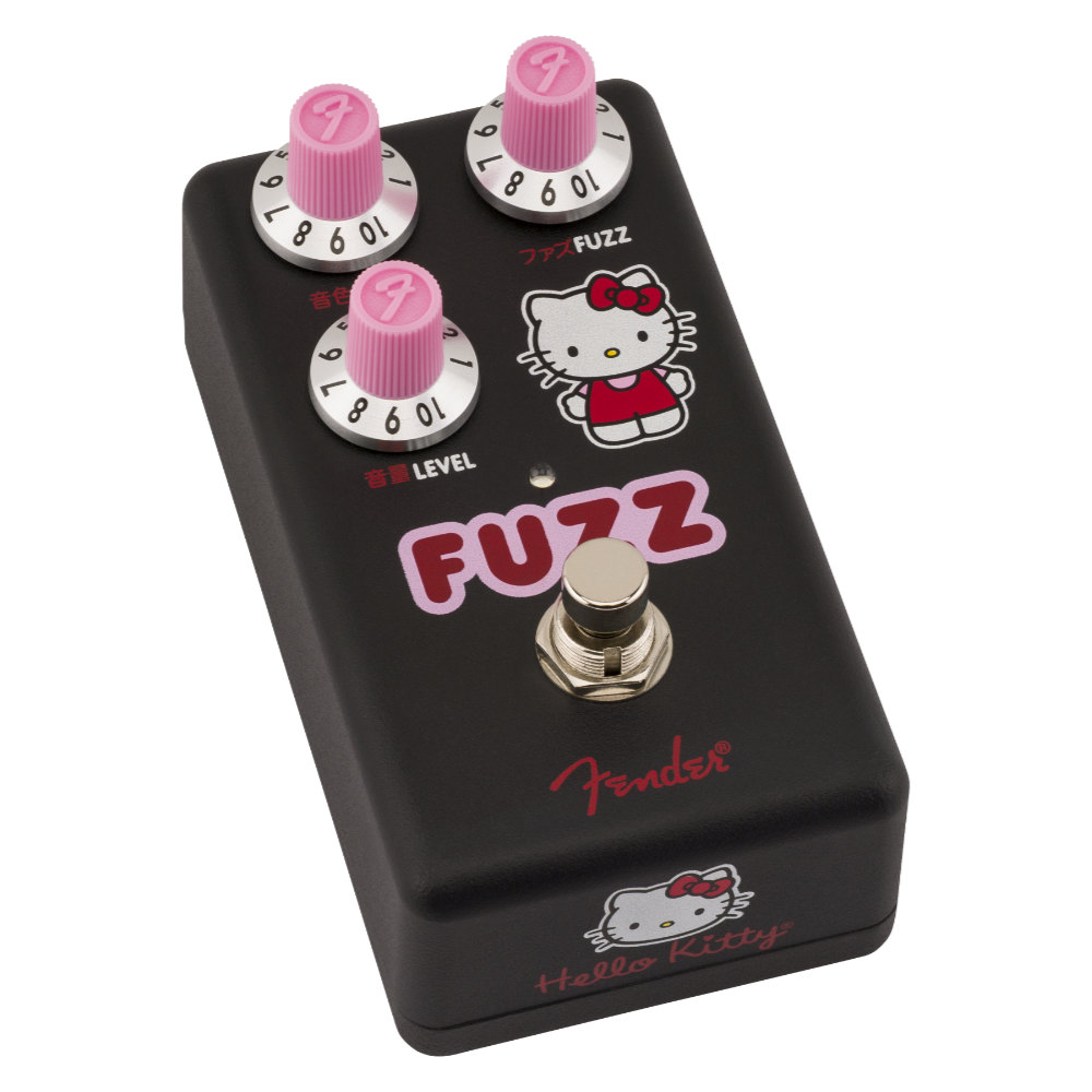 Fender フェンダー x Hello Kitty Black Fuzz Pedal ファズ ギターエフェクター 斜めアングル画像