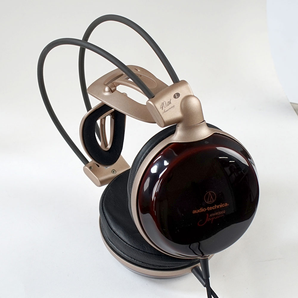 【中古】 ヘッドホン audio-technica ATH-W2002 オーディオテクニカ 40周年記念モデル 北海道産アサダ桜削り出し 側面