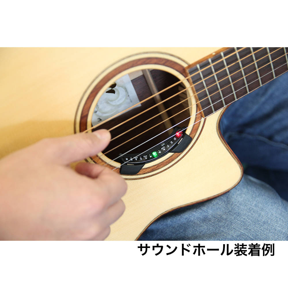 MORRIS モーリス ST-1 Soundhole Tuner アコースティックギター専用チューナー サウンドホールチューナー サウンドホール装着例画像