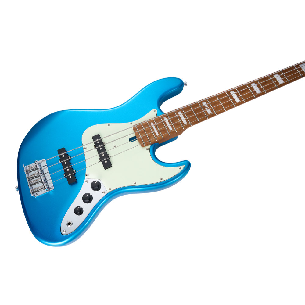 Mooer ムーアー MBJ410 Metal Blue エレキベース ボディ斜めアングル画像2