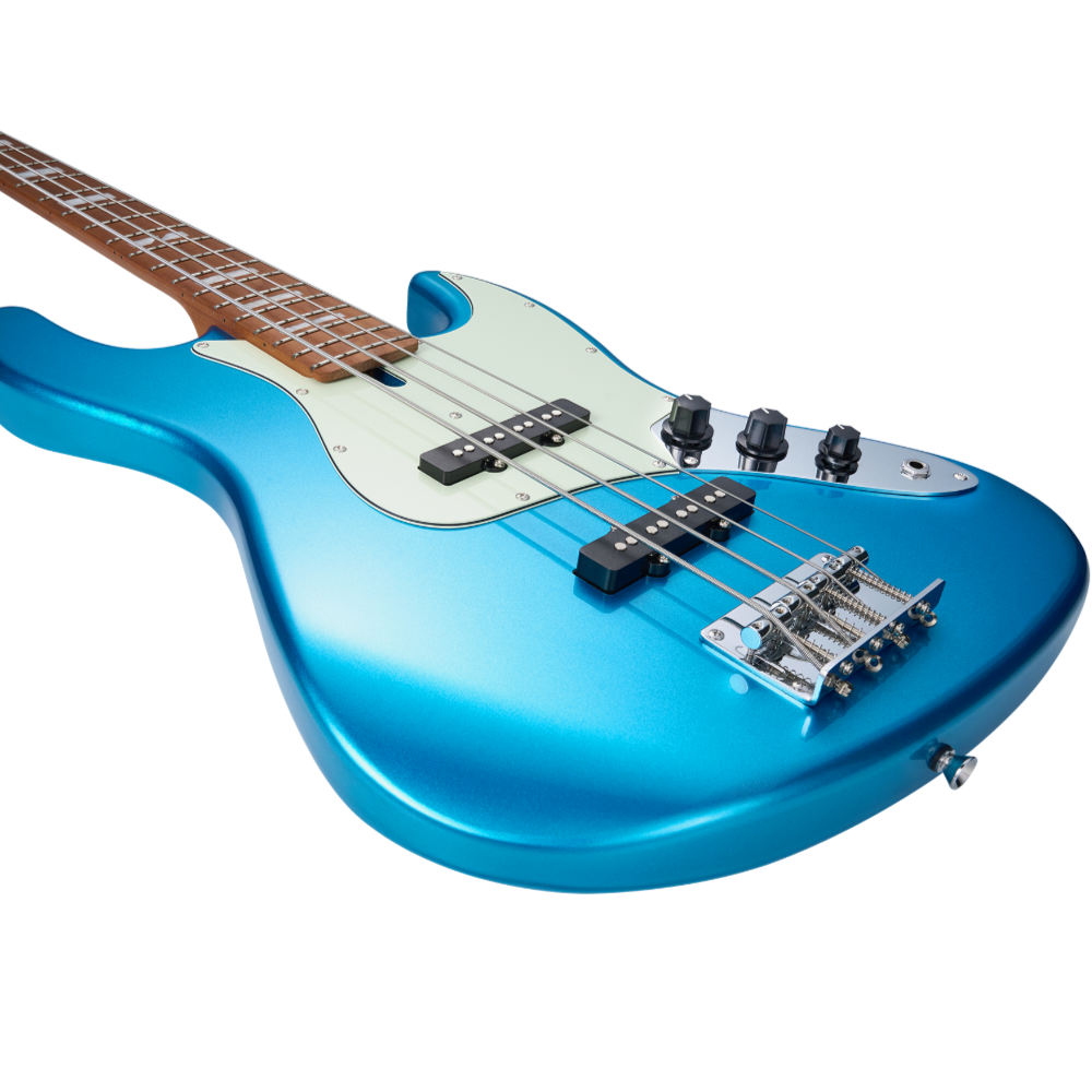 Mooer ムーアー MBJ410 Metal Blue エレキベース ボディアングル画像