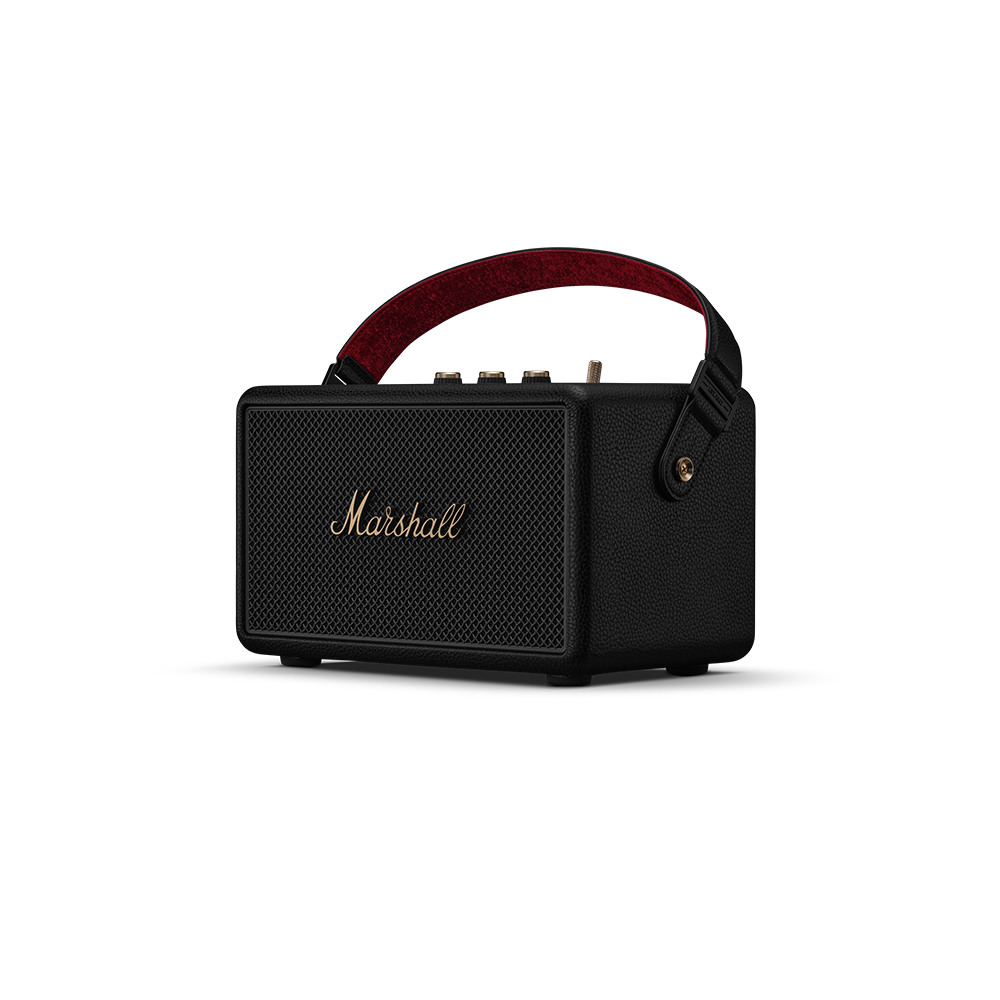MARSHALL マーシャル Kilburn III BLACK AND BRASS ワイヤレススピーカー ブラック&ブラス Bluetoothスピーカー 右斜めアングル画像
