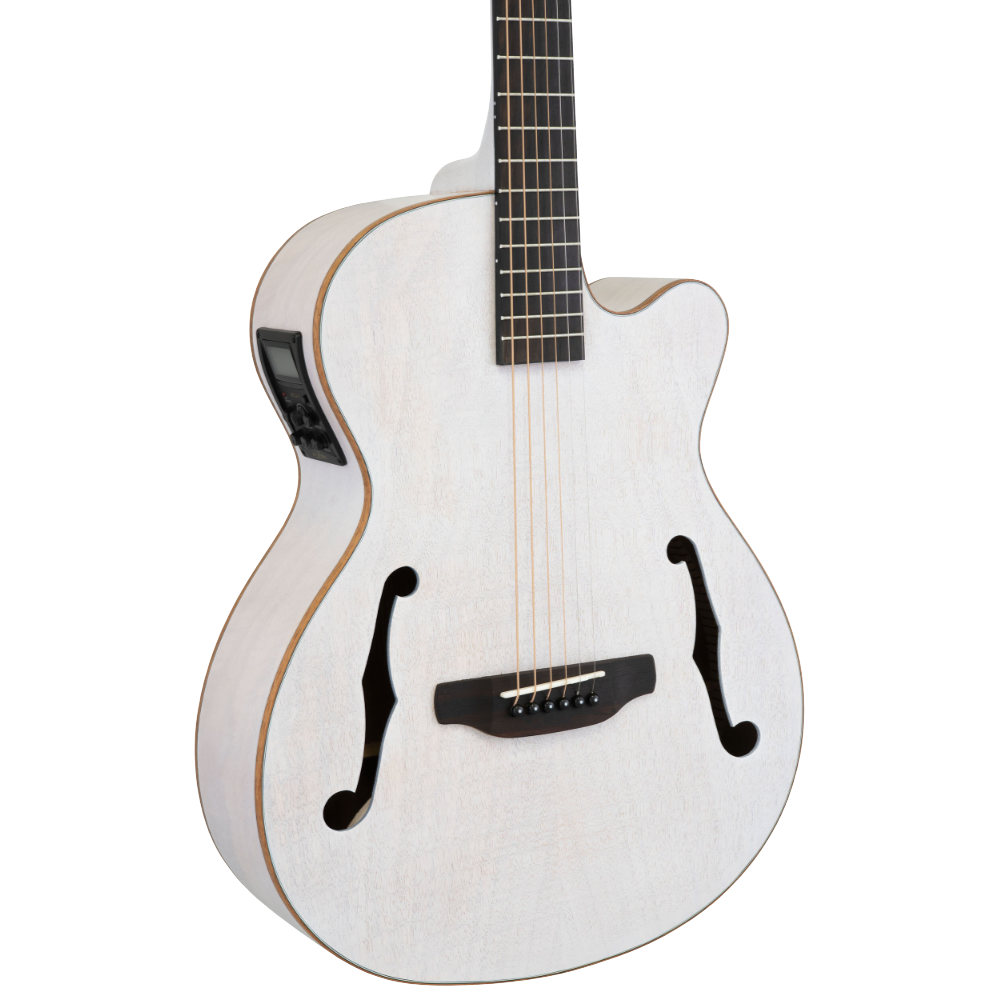 ARIA アリア FET-F2 STWH Elecord Stained White w/Bag エレクトリックアコースティックギター ボディ画像
